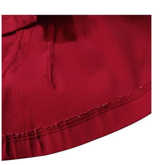 FRED DAVID Stretch Button Front Shirt Blouse Top S Darts Red‎ 3/4 Sleeves Career - Picture 8 of 10